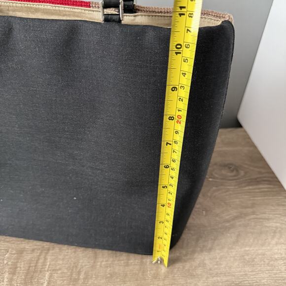 Kate Spade Tote Bag Womens Large Red Brown Pink Colorblock Wool Canvas Purse - Picture 6 of 11